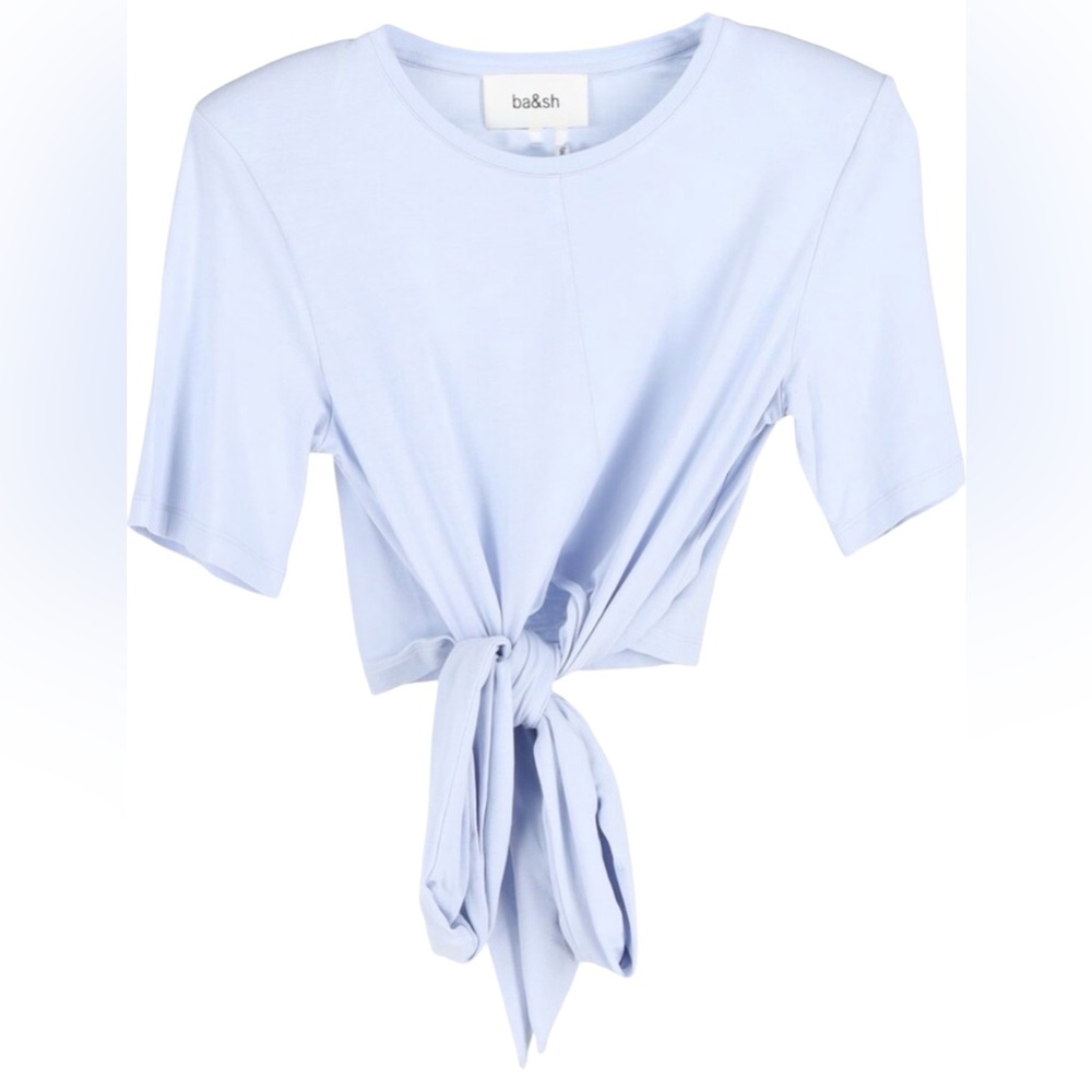 ✨ ba&sh Tie Front Crop Tee Baby Blue Size 1 Small ✨‎